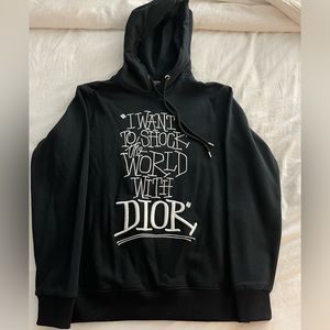 Dior hoodie SHAWN STUSSY I WANT TO SHOCK THE WORLD WITH DIOR